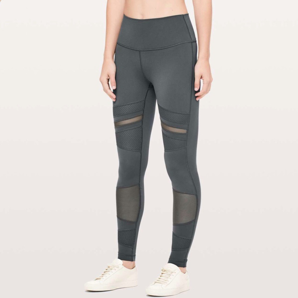 Lululemon | Wunder Under High Rise Tight Mix & Mesh 28" In Melanite‎ Size 6